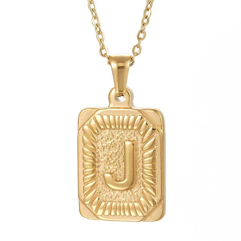 Chunky Hip Hop Letters Signature Alphabet Initial Card Necklace