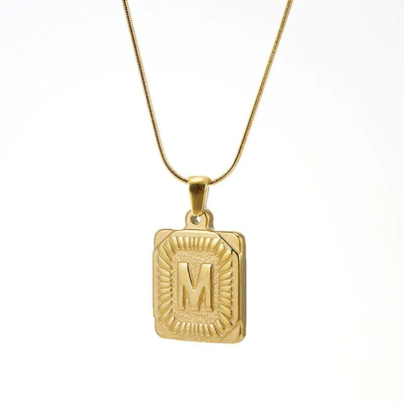 Chunky Hip Hop Letters Signature Alphabet Initial Card Necklace