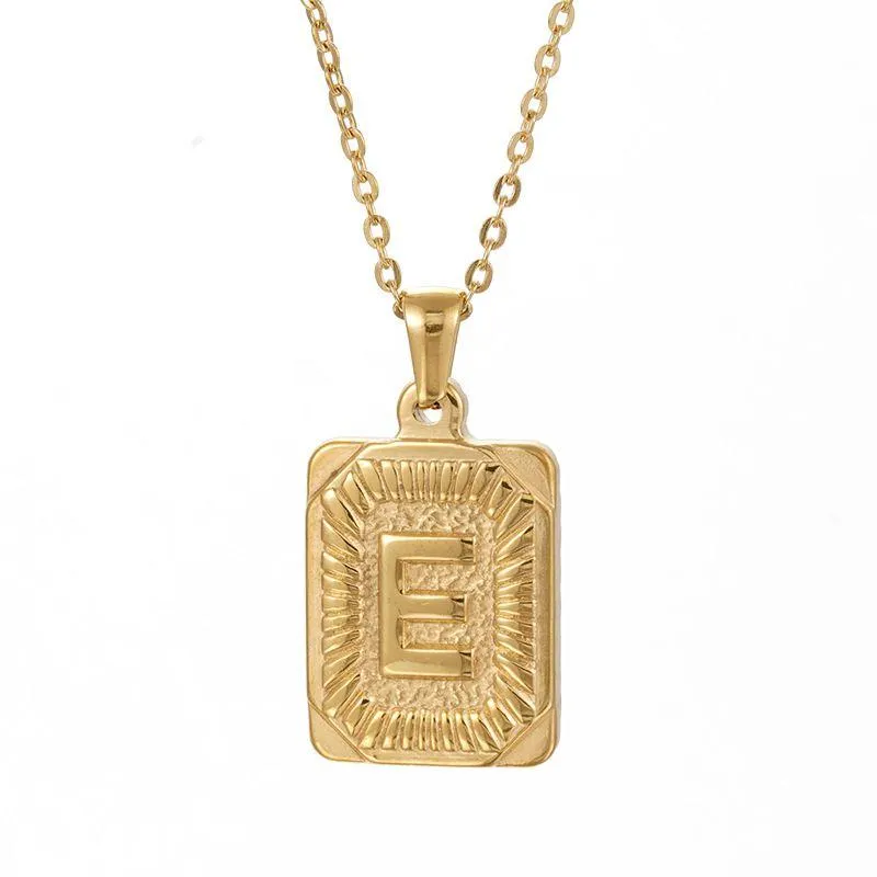 Chunky Hip Hop Letters Signature Alphabet Initial Card Necklace