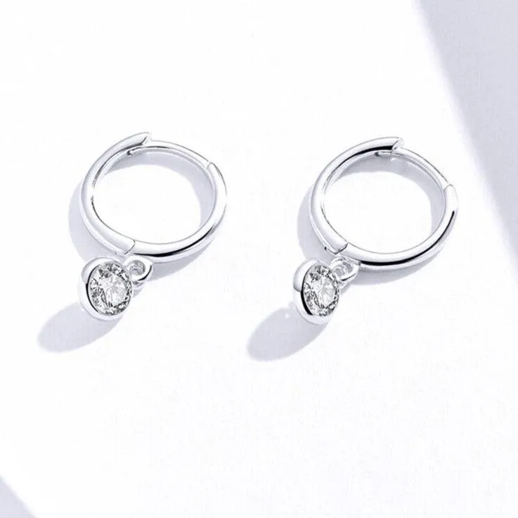 Clear Drops Sterling Silver and CZ Earrings