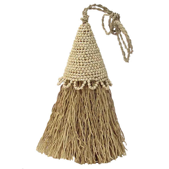 Cream Beaded Vetiver Tassel