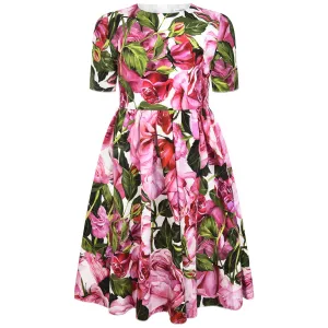 Dolce & Gabbana Girls Rose Cotton Dress