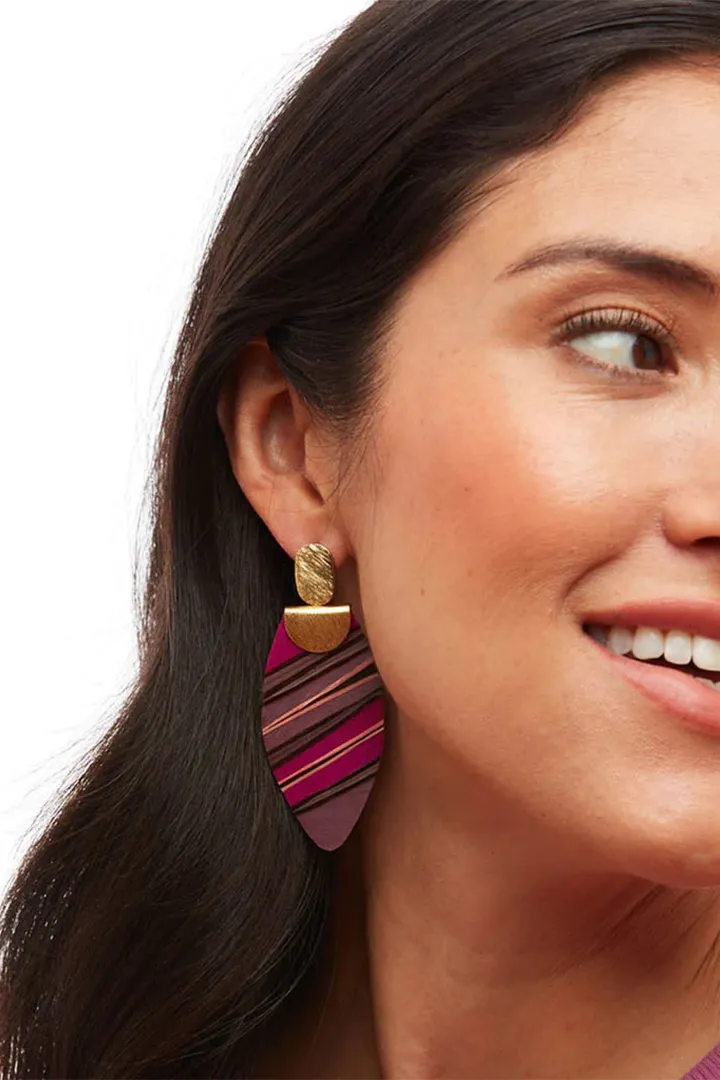 ENCYCLIA DROP FEATHER EARRINGS