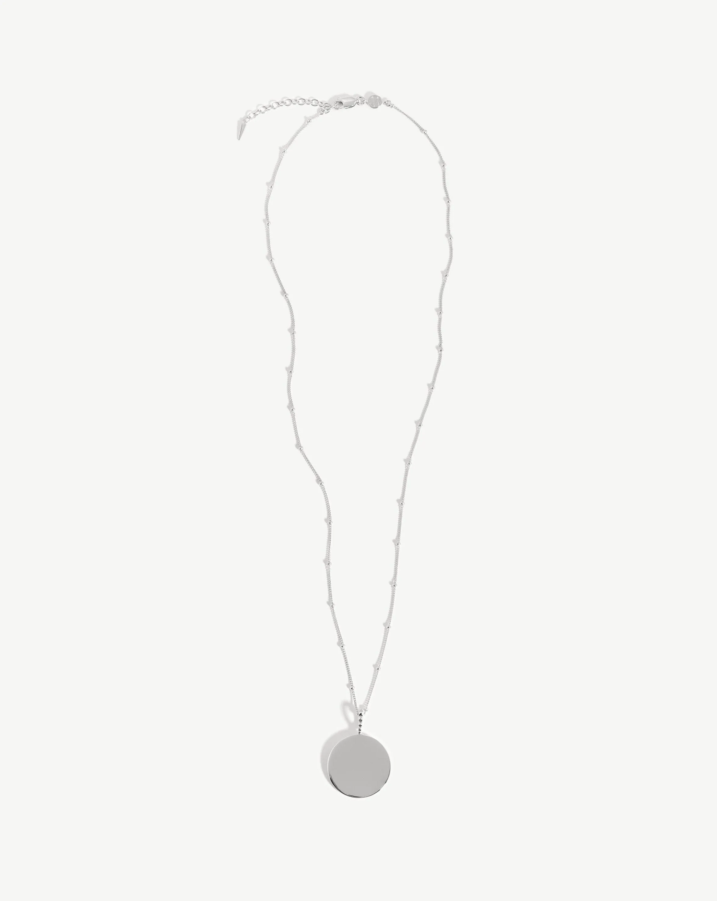 Engravable Large Round Disc Necklace