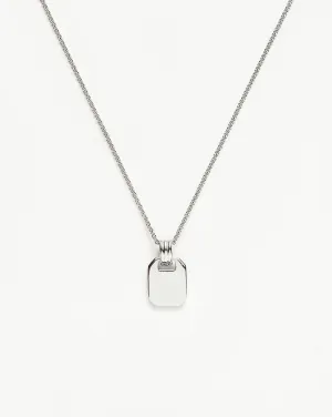 Engravable Small Tag Pendant Necklace | Sterling Silver