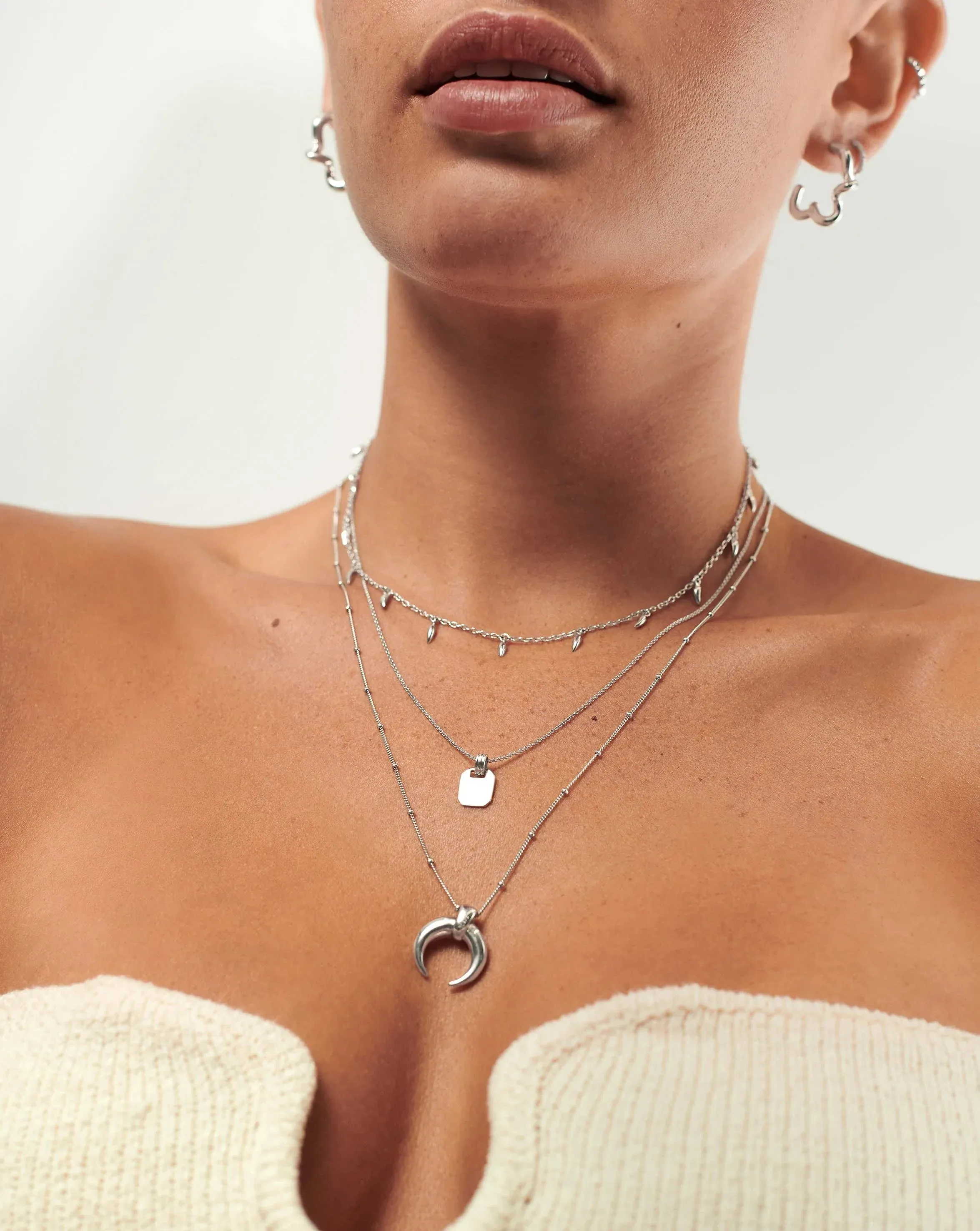 Engravable Small Tag Pendant Necklace | Sterling Silver