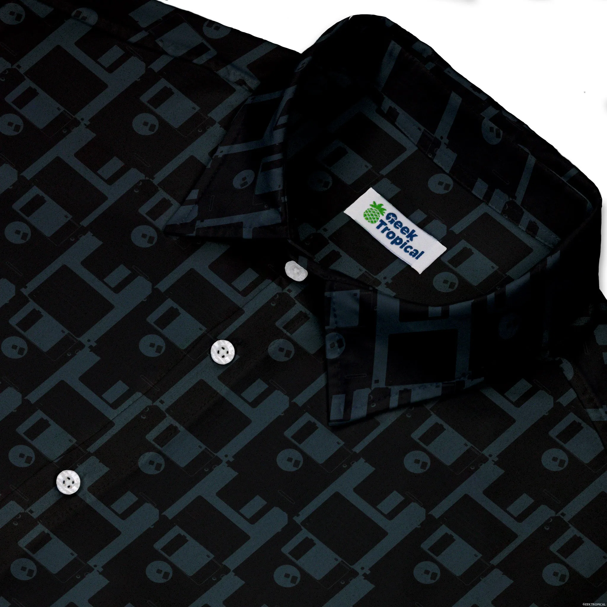 Floppy Disk Button Up Shirt