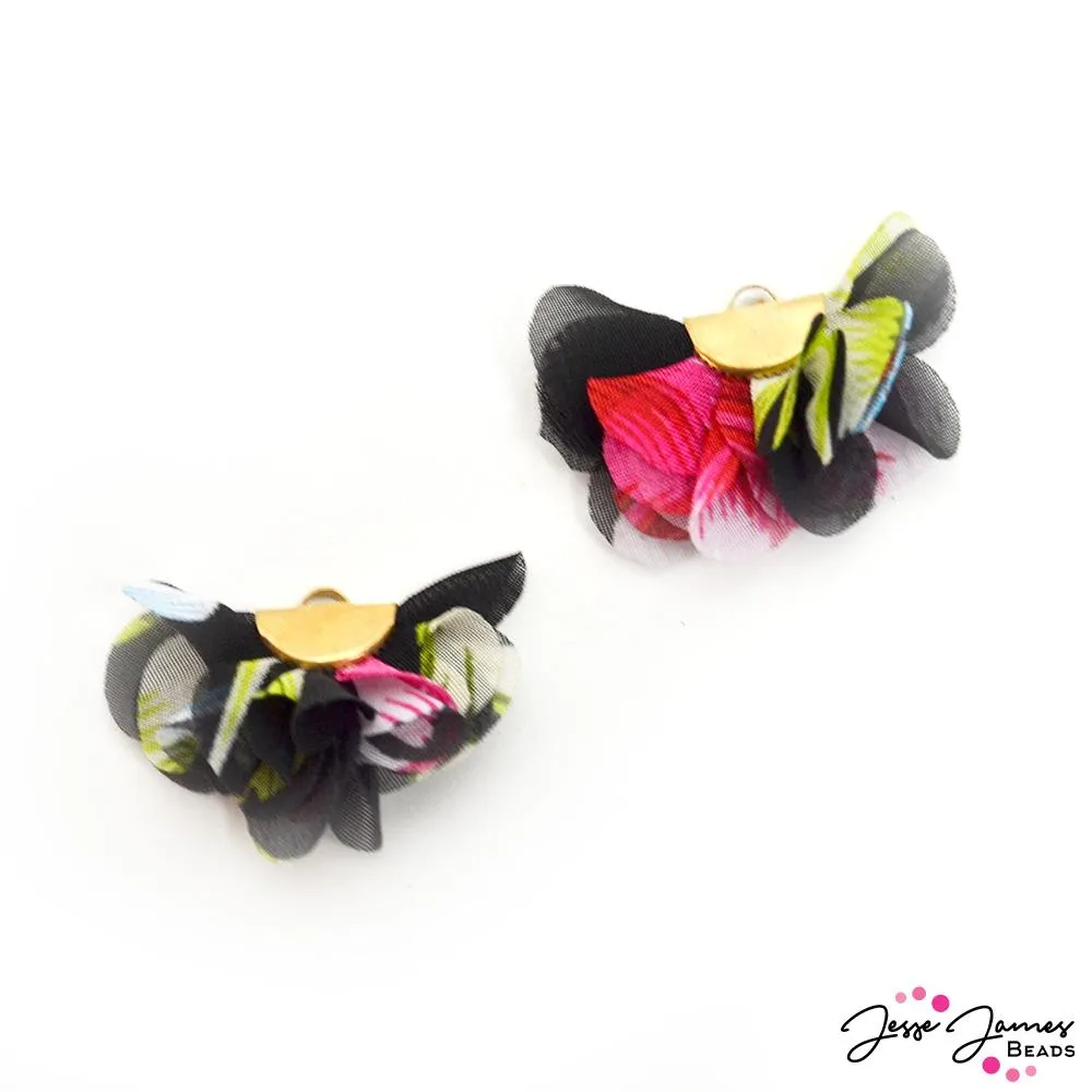 Floral Cha Cha Tassel Pair in Night Blooming Flower