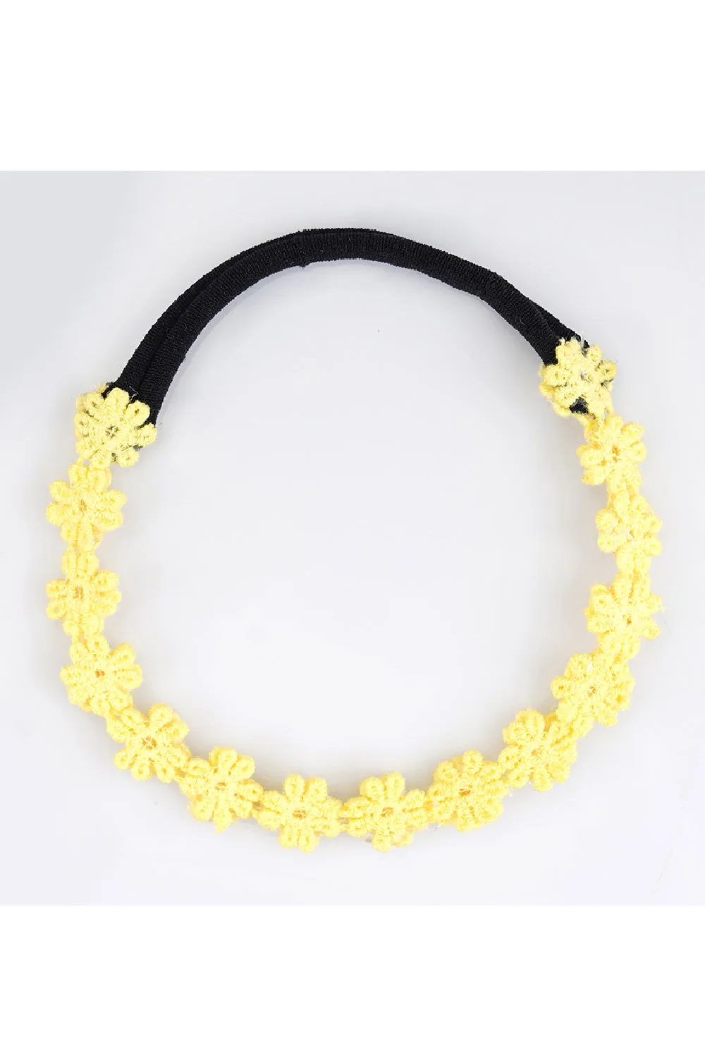 Floral Lace Beaded Nylon Hairtie (Pink/Blue/Yellow/White)