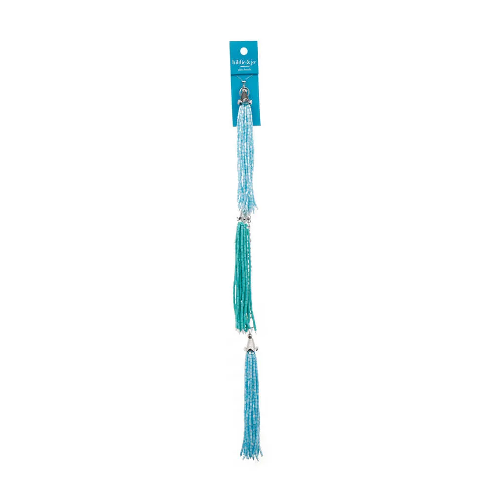 Glass Tassel Strung Beads Turquoise