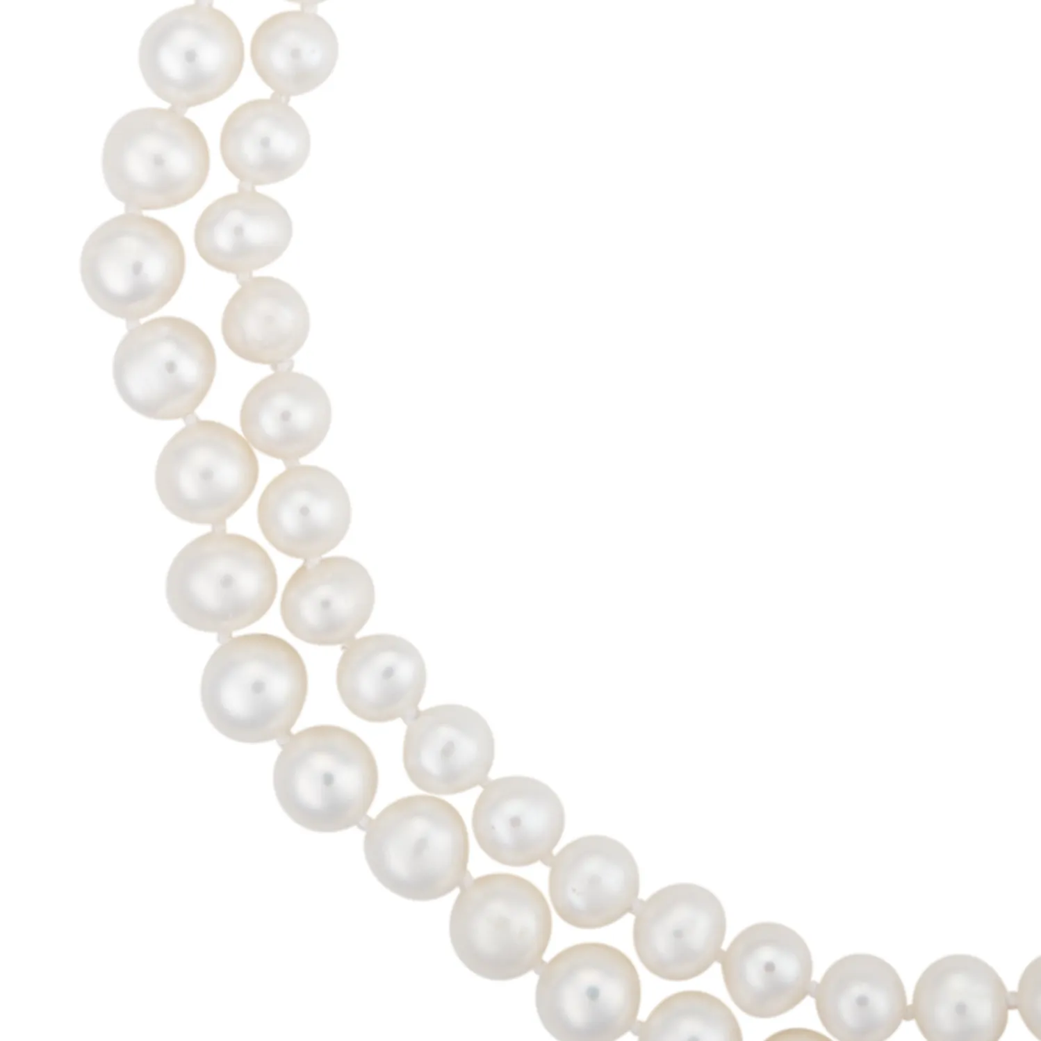 Graduated double strand pearl necklace