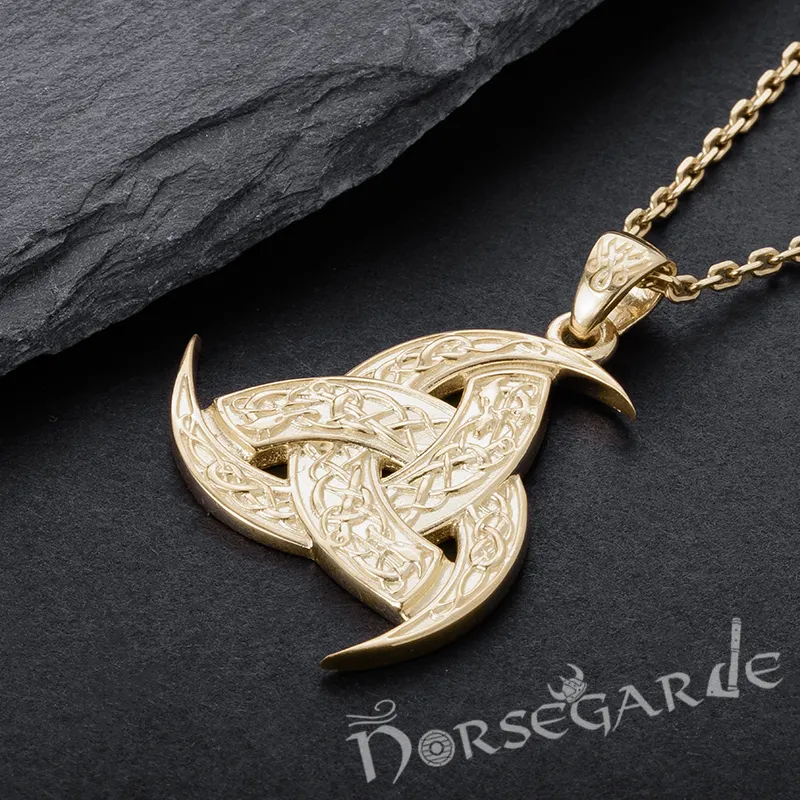 Handcrafted Horn Triskelion Pendant - Gold