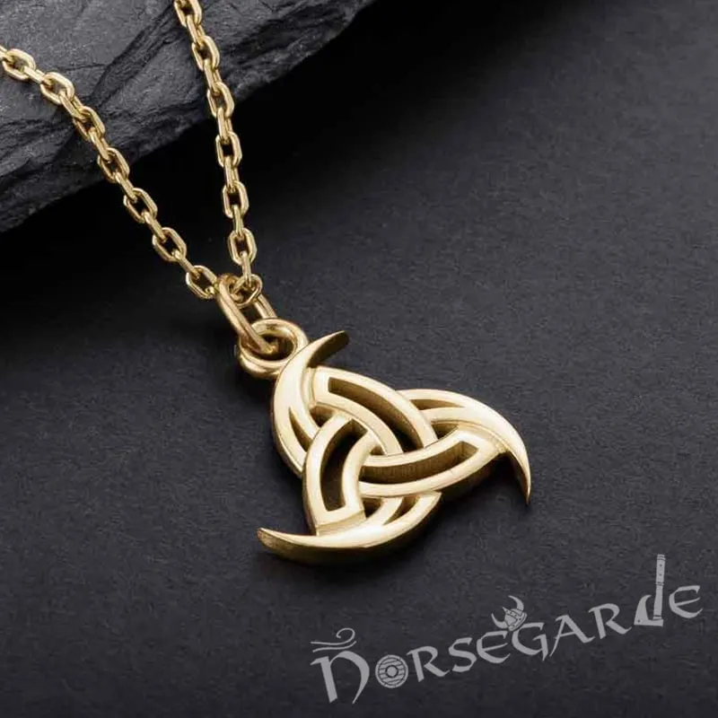 Handcrafted Miniature Horn Triskelion Pendant - Gold