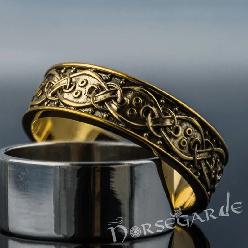 Handcrafted Norse Ornamental Band - Gold