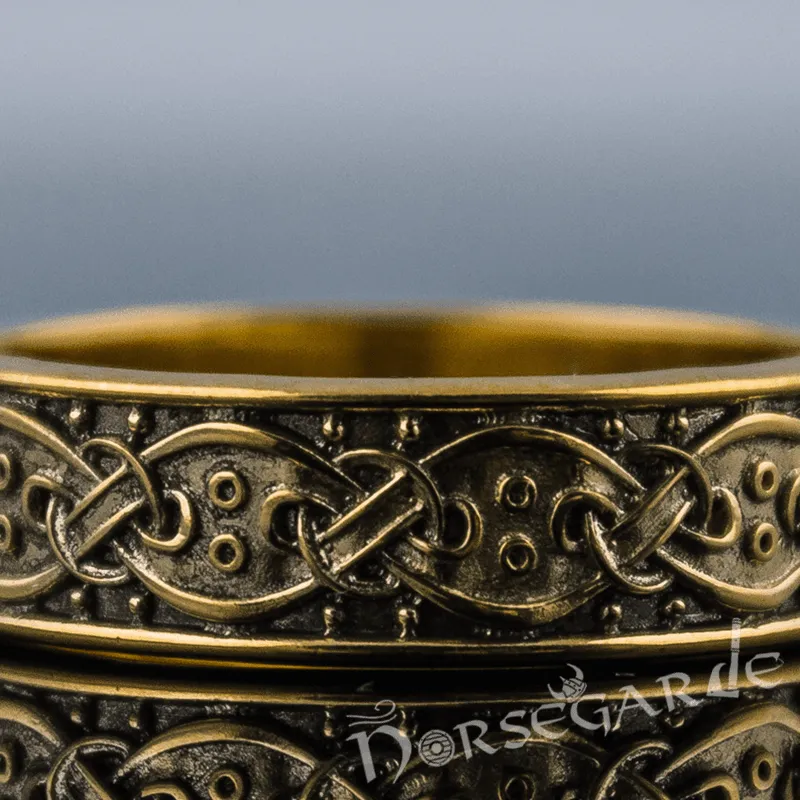 Handcrafted Norse Ornamental Band - Gold