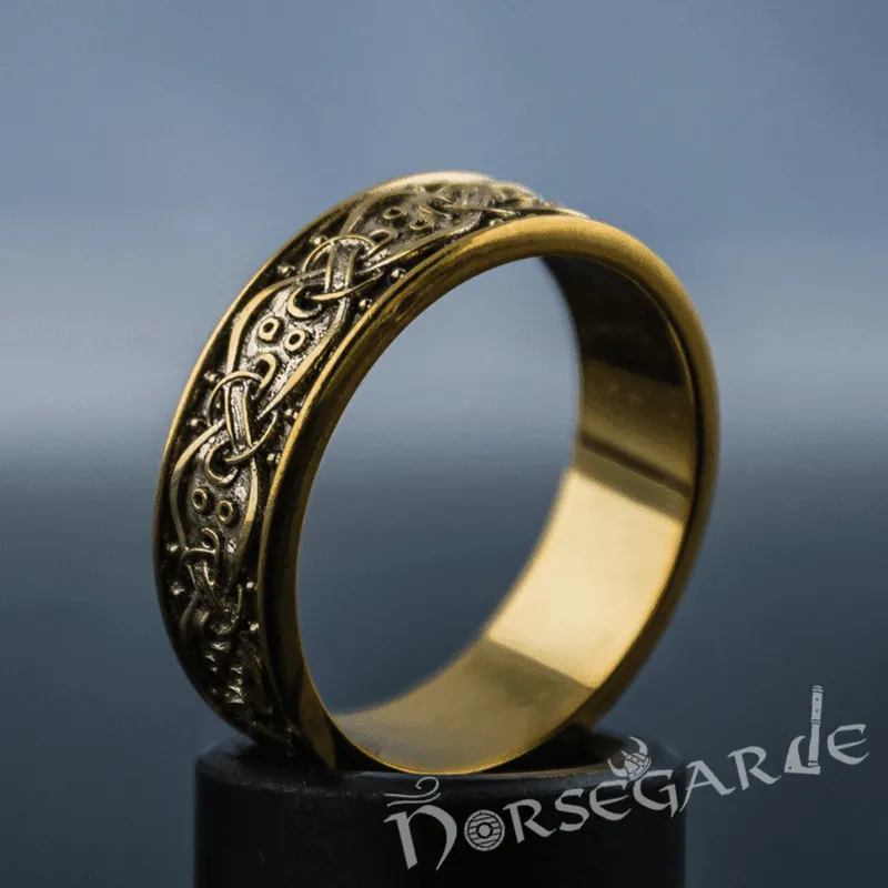 Handcrafted Norse Ornamental Band - Gold