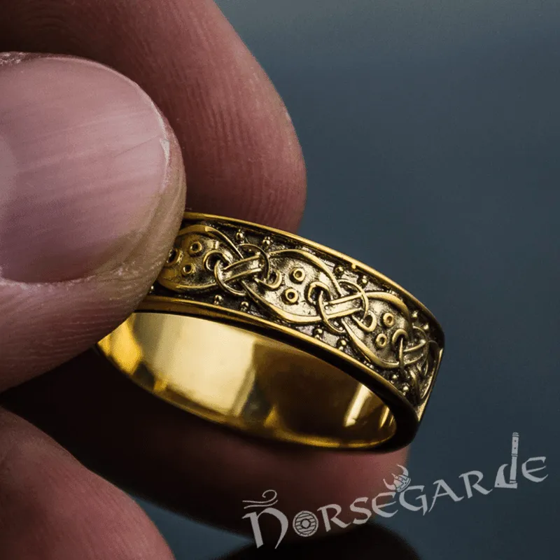 Handcrafted Norse Ornamental Band - Gold