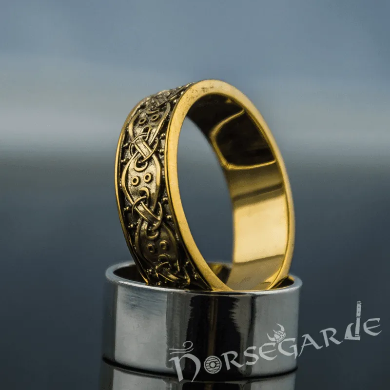 Handcrafted Norse Ornamental Band - Gold