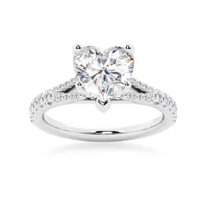 Heart Shaped Split-Shank Engagement Ring