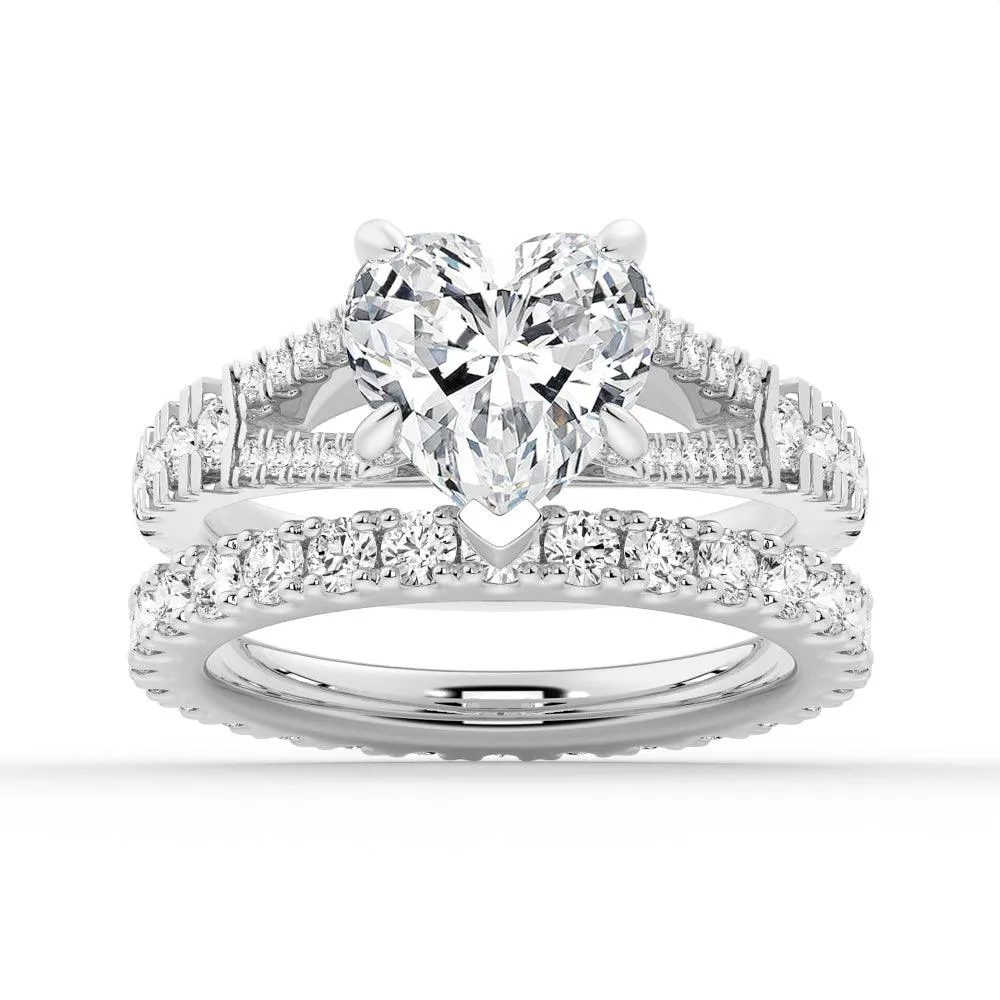 Heart Shaped Split-Shank Engagement Ring