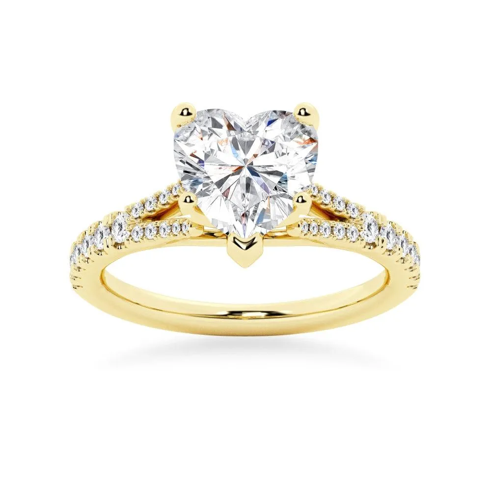 Heart Shaped Split-Shank Engagement Ring