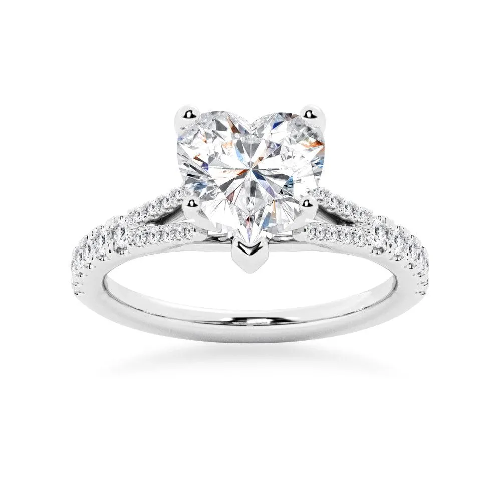 Heart Shaped Split-Shank Engagement Ring