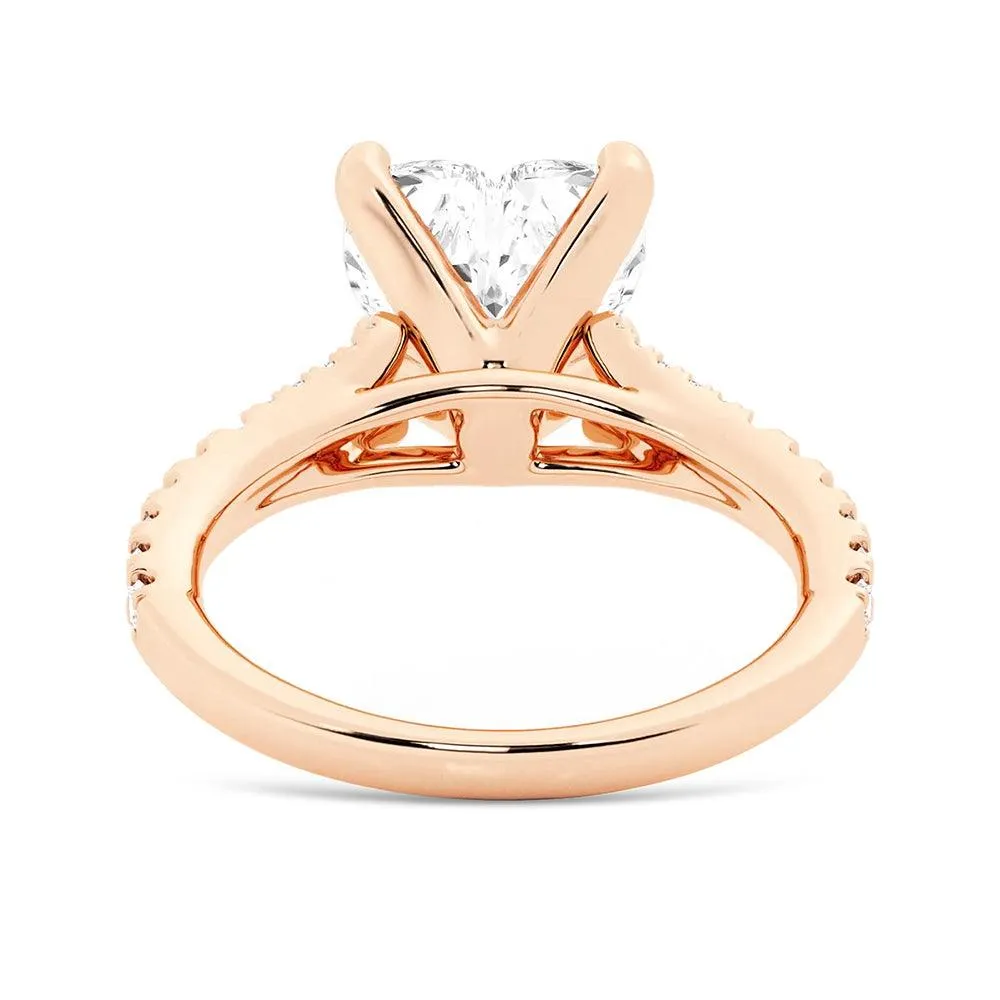 Heart Shaped Split-Shank Engagement Ring