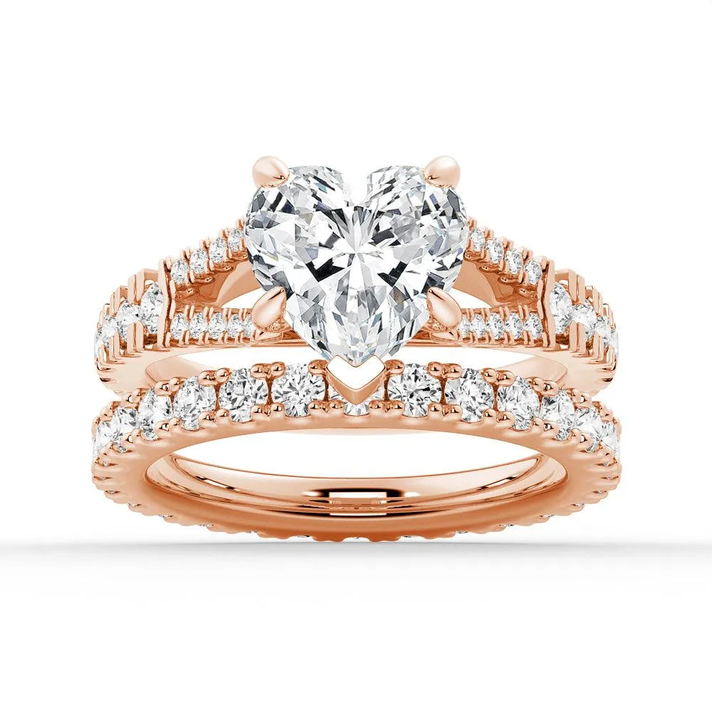 Heart Shaped Split-Shank Engagement Ring