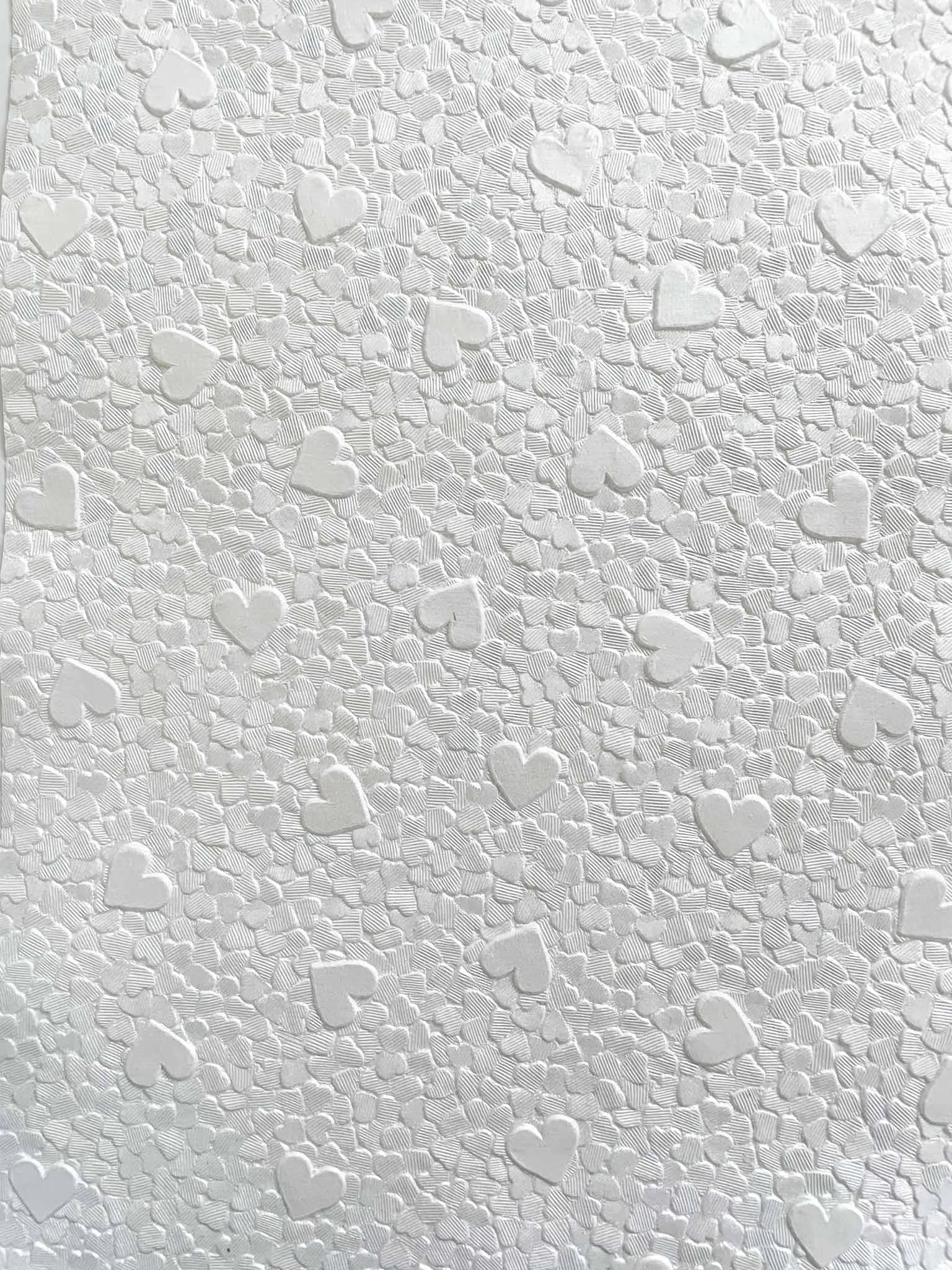 Hearts Embossed Paper Snow White