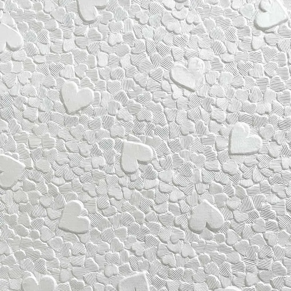 Hearts Embossed Paper Snow White