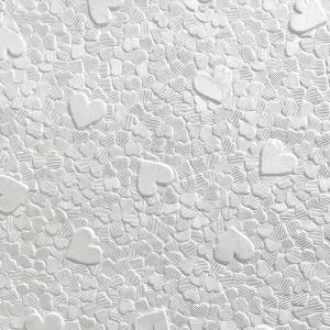 Hearts Embossed Paper Snow White