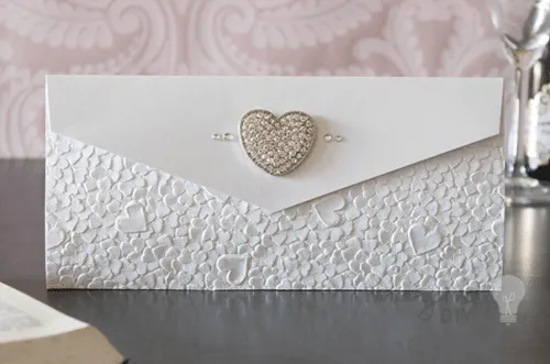 Hearts Embossed Paper Snow White