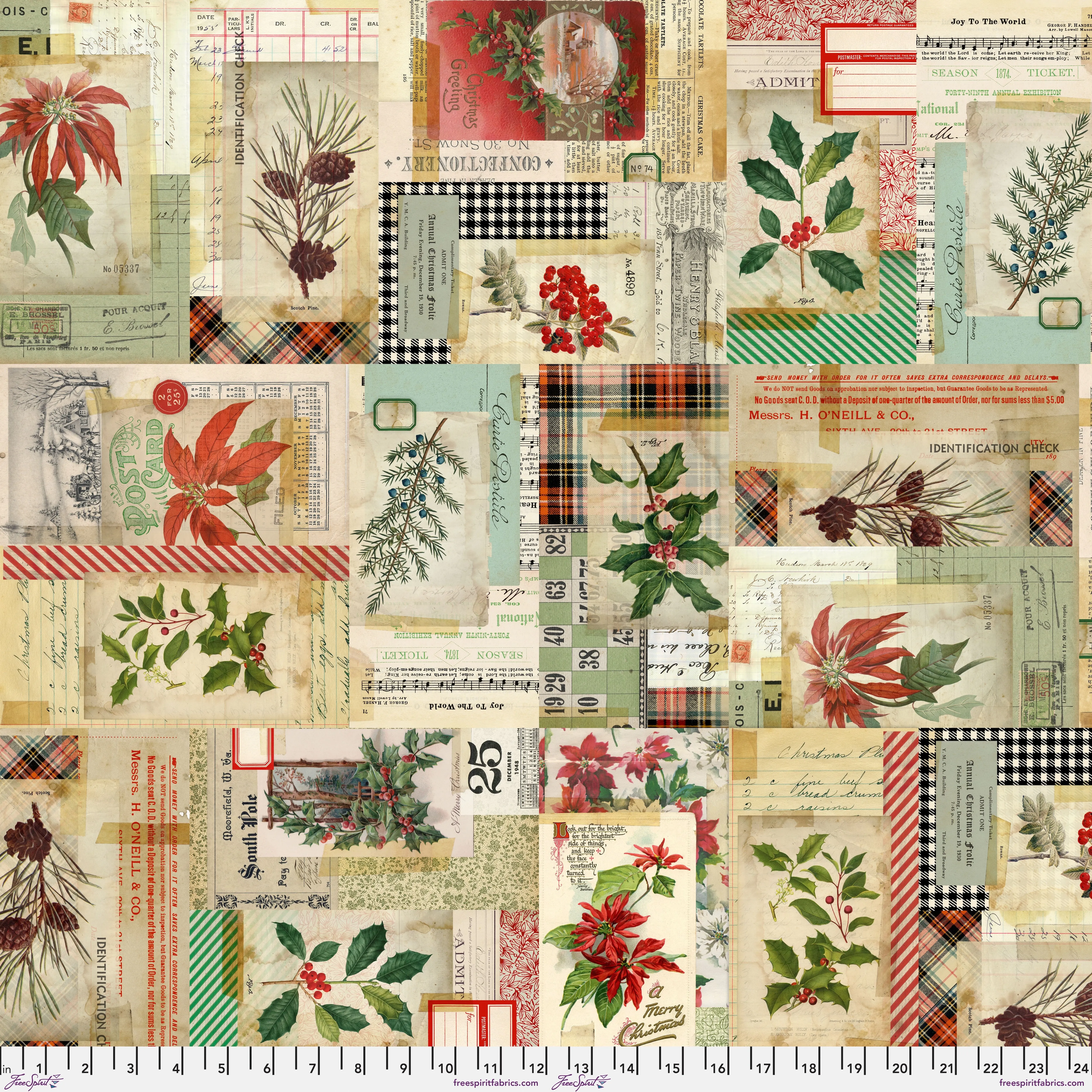 Holidays Past | Collage Multi 108" Quilt Backing by Tim Holz for Free Spirit | QBTH012.MULTI