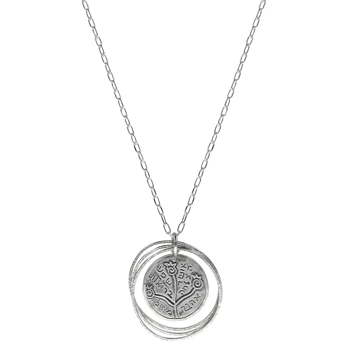 Israeli Kobi Roth Contemporary Sterling Tree With Blessings Necklace