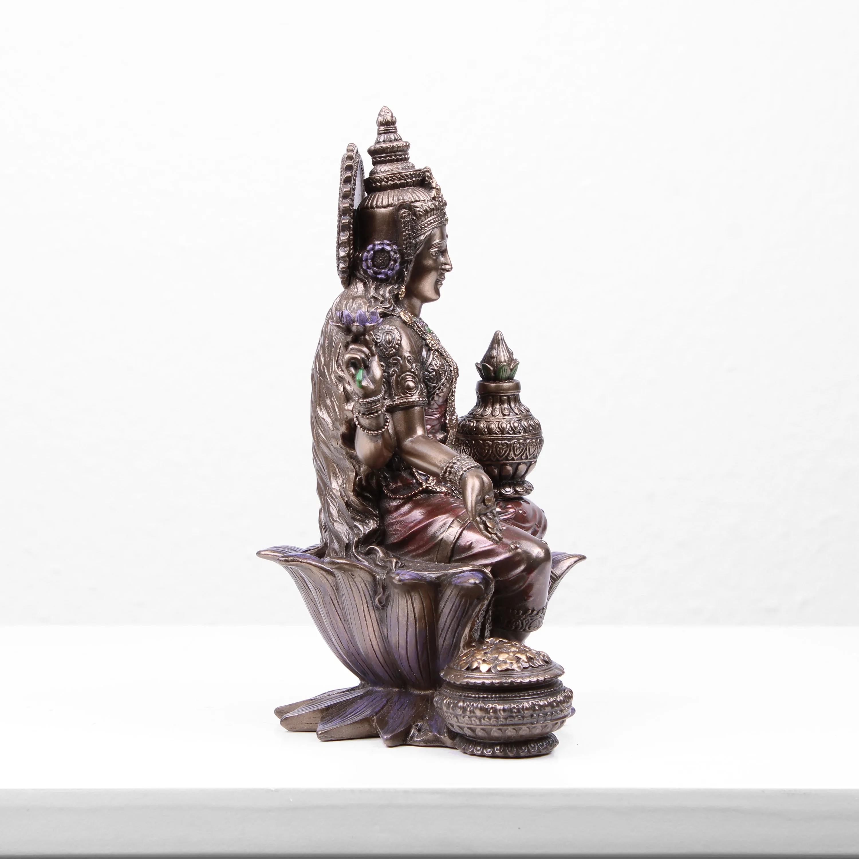 Lakshmi Indian Goddess Statue (Cold Cast Bronze Sculpture)