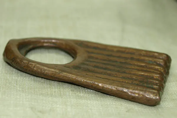 Large antique bronze pendant/hair ring from Ethiopia