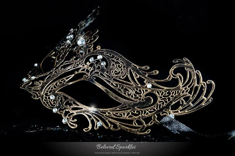 Liana Bronze Metal Lace Masquerade Mask | Metal