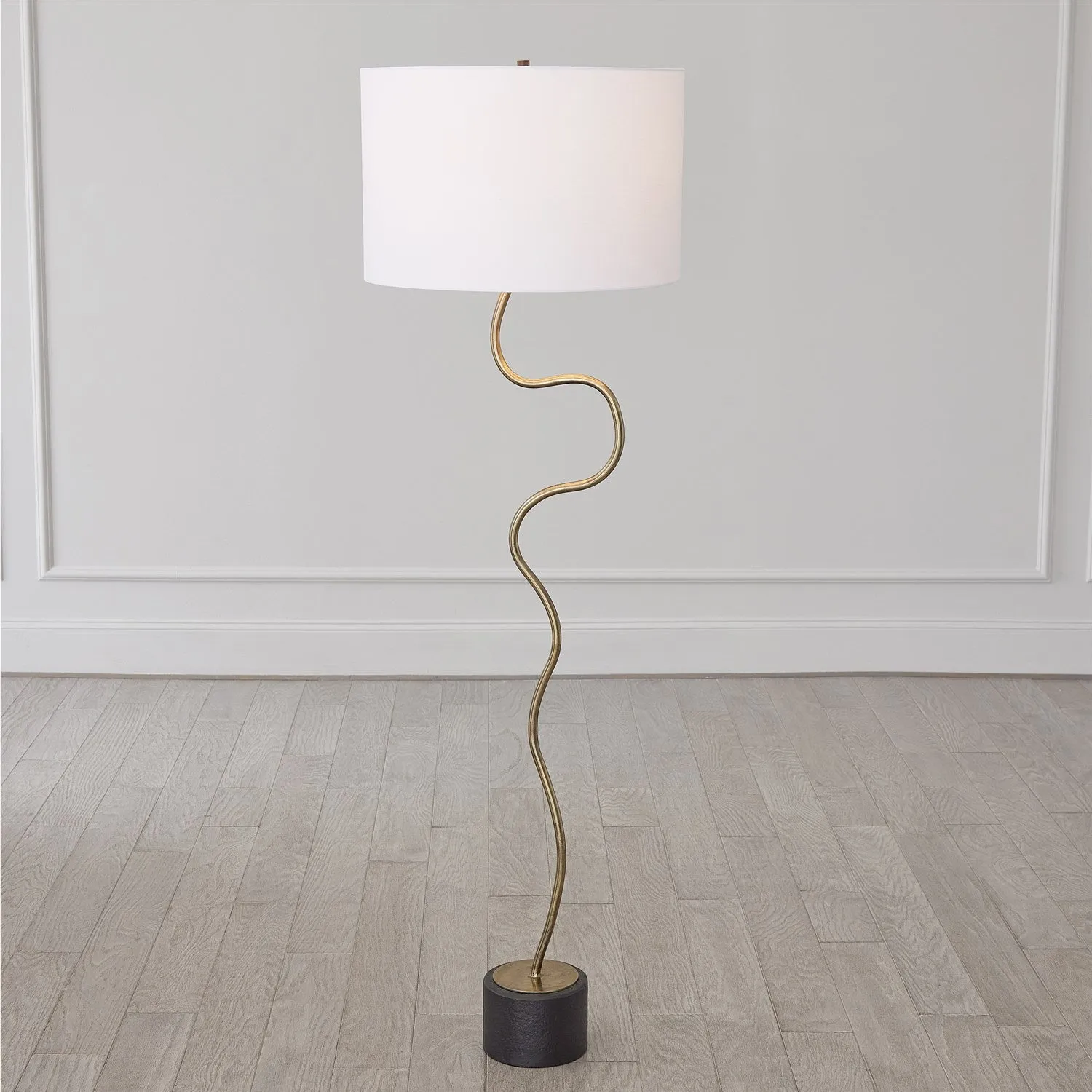 Loop Floor Lamp-Brass