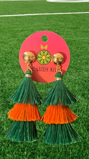 Miami Hurricane Tassel Earrings