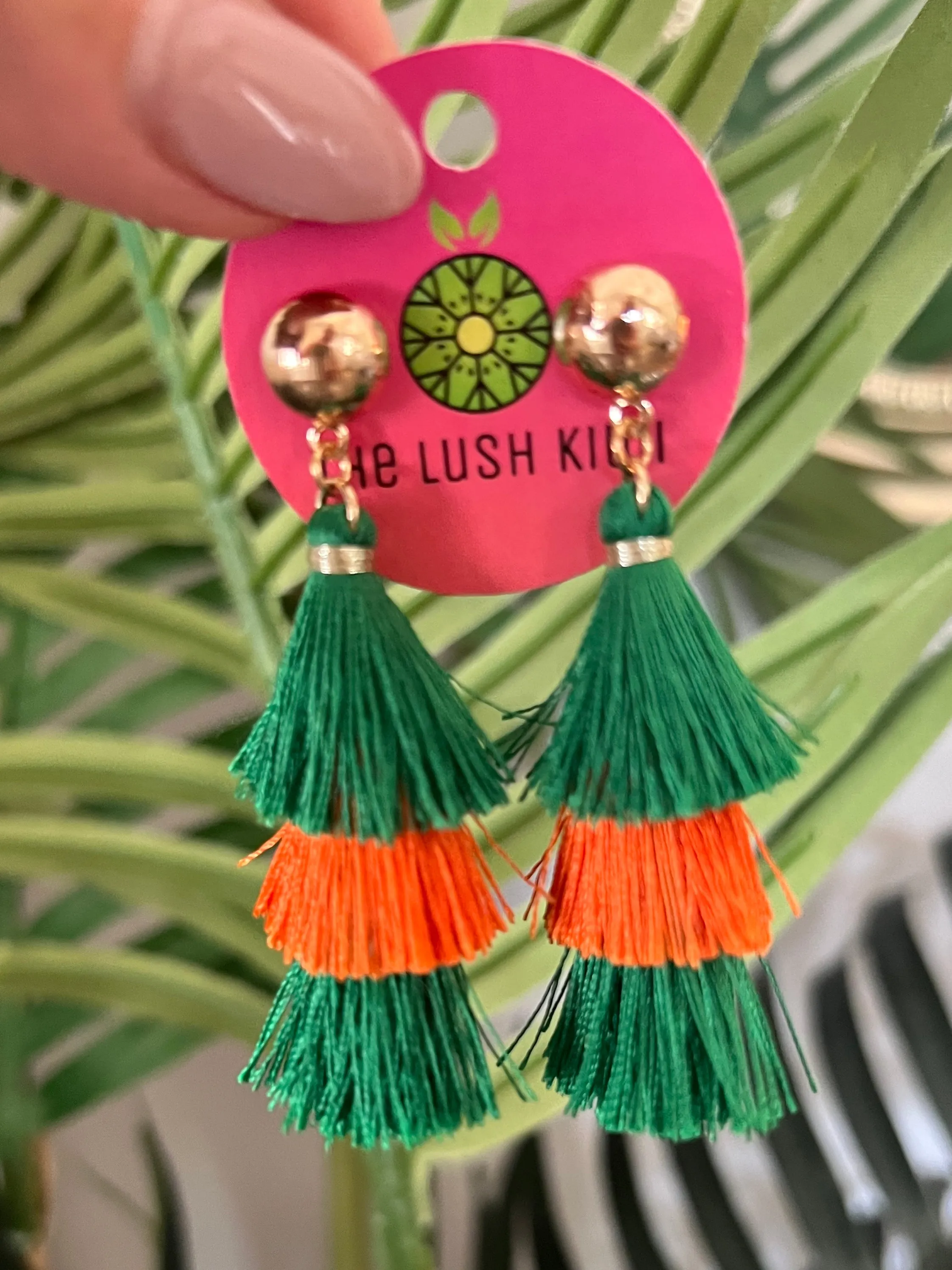 Miami Hurricane Tassel Earrings