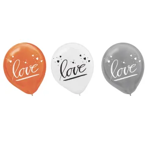 Navy Bride Latex love Balloons Assorted Colours 30cm 15pk