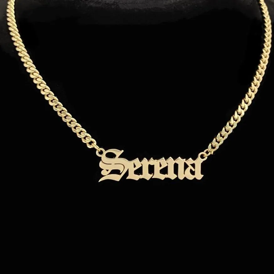 Old English Cuban Link Nameplate