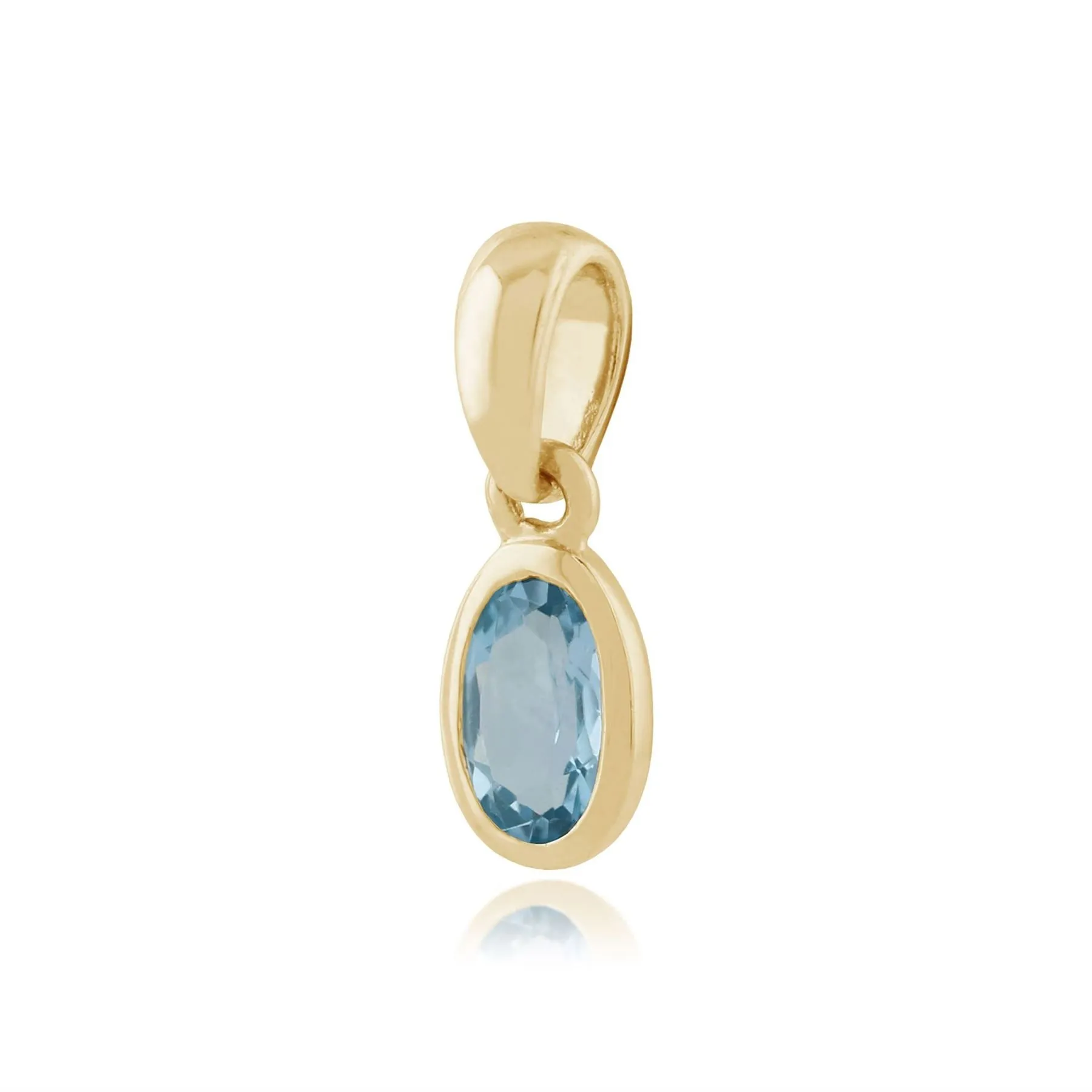 Ovale Saphir Halskette in 9ct Gelb Gold