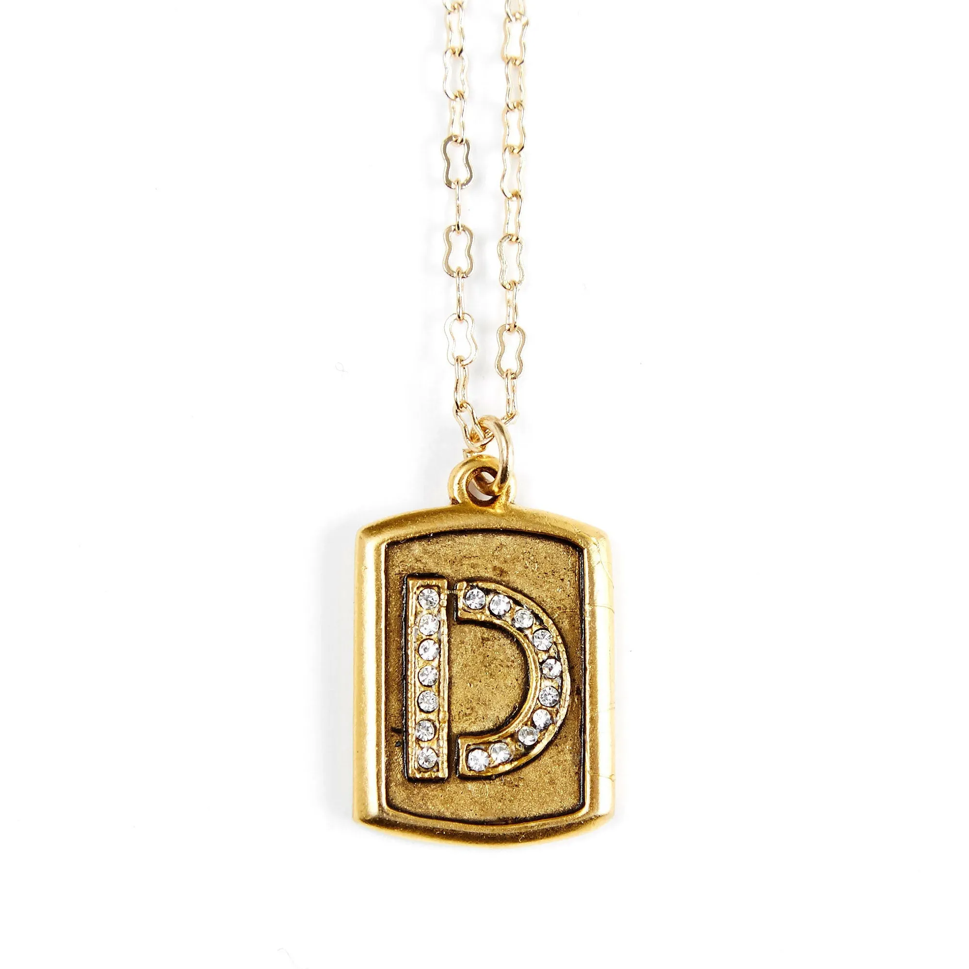 Pavé  Block Initial Necklace