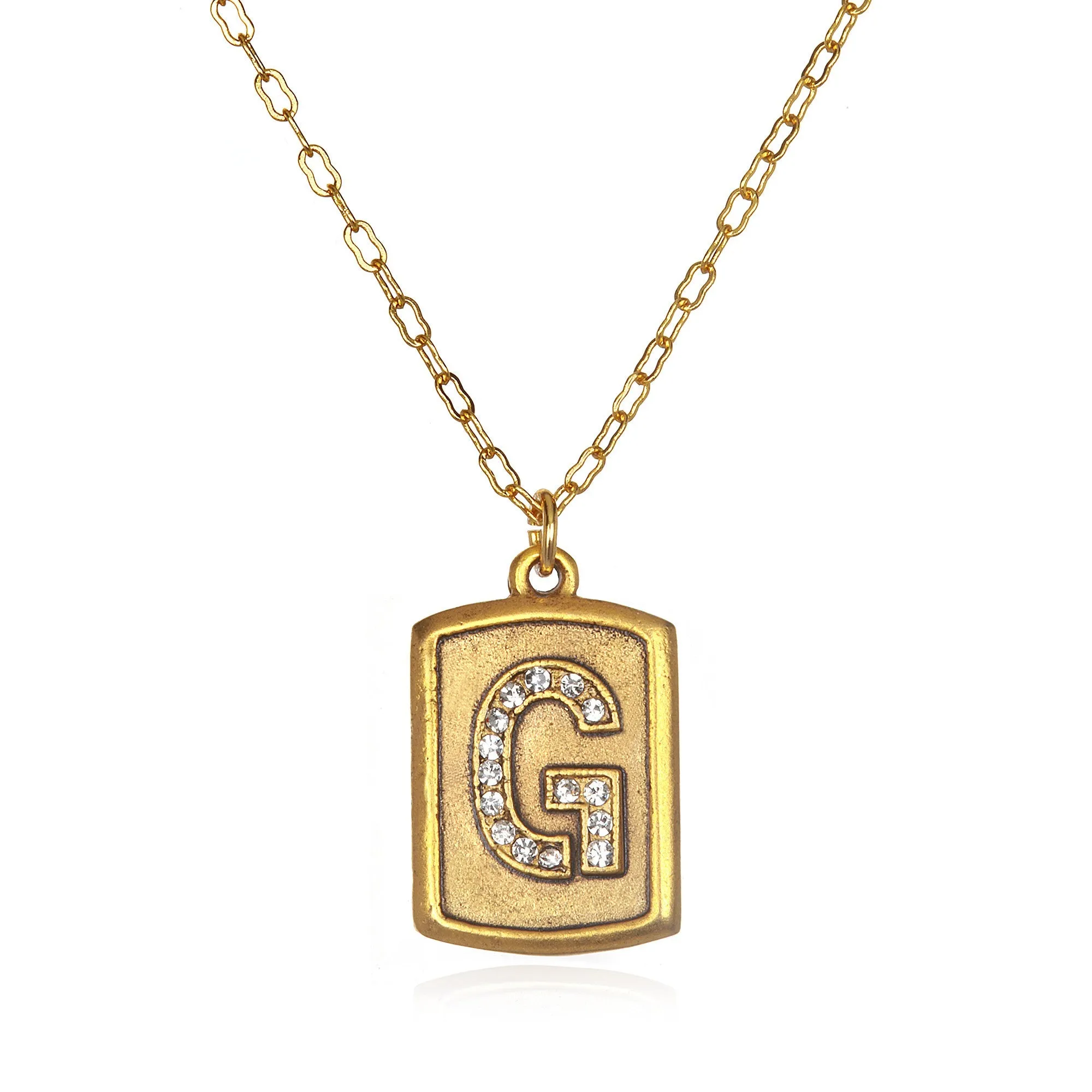 Pavé  Block Initial Necklace