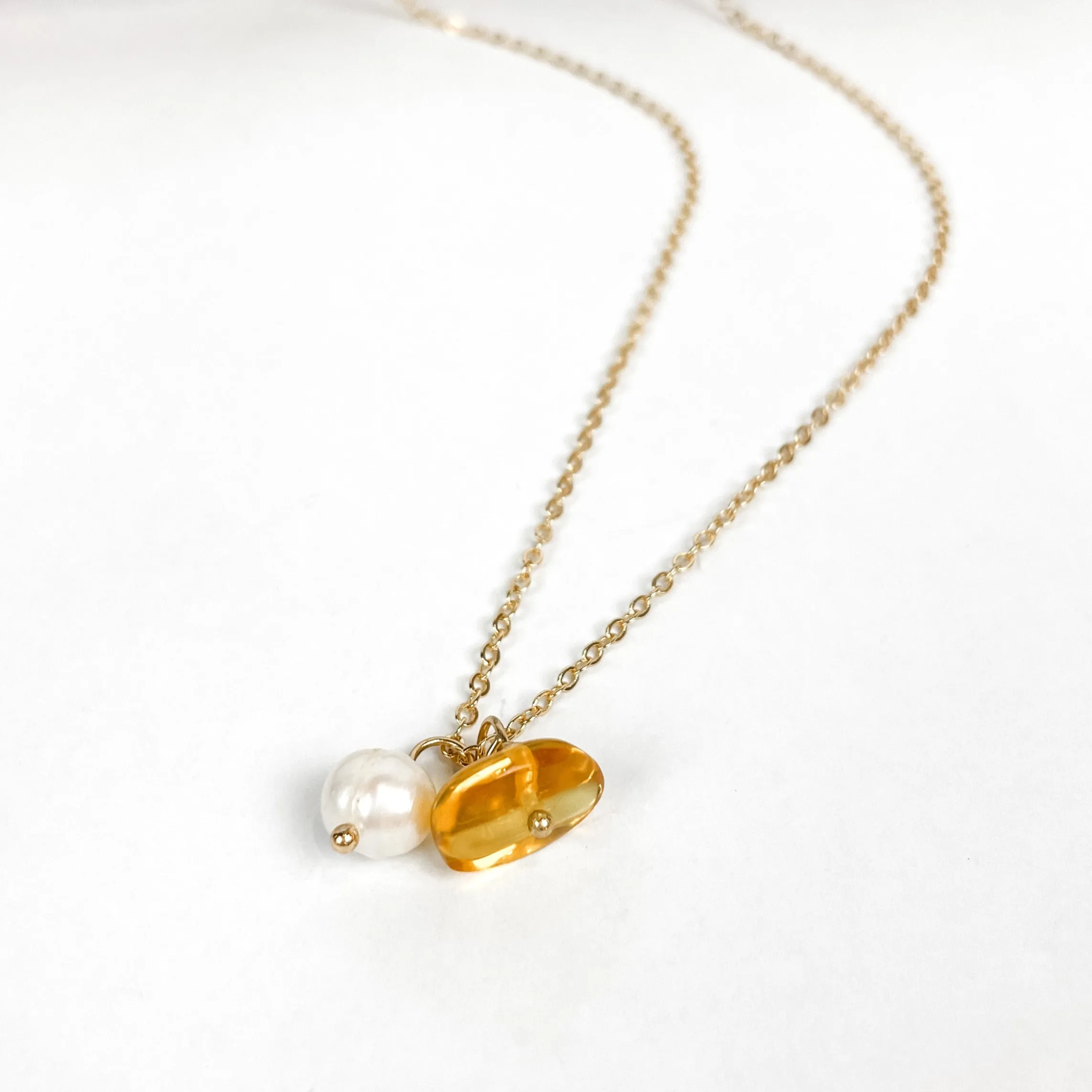 Pearl and Amber Necklace