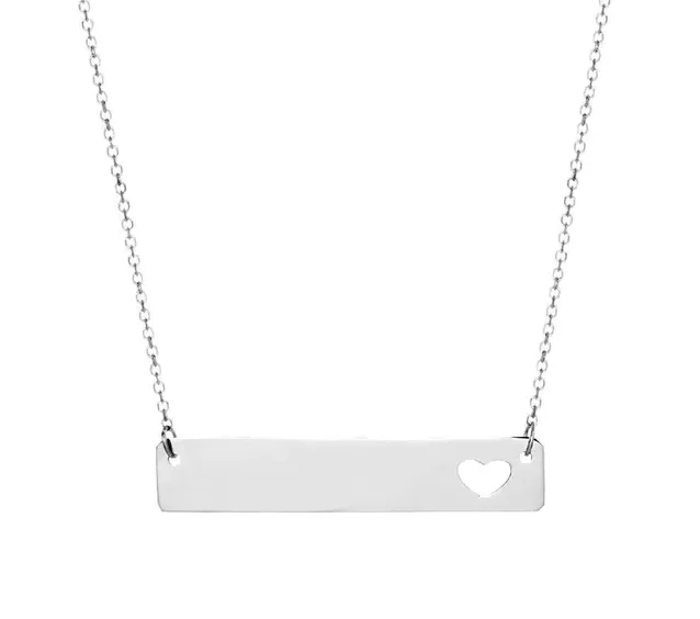 Personalized Bar Heart Necklace