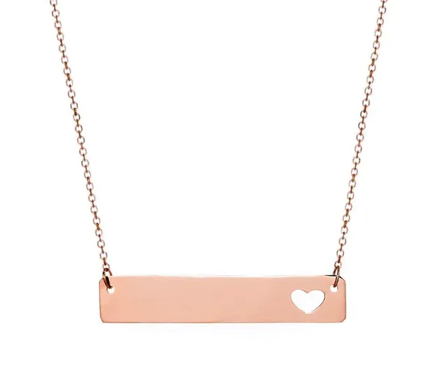 Personalized Bar Heart Necklace