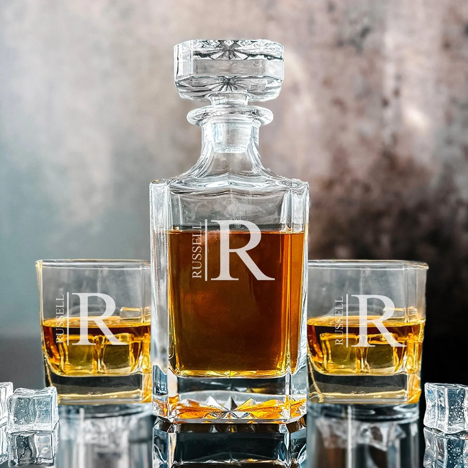 Personalized Square Decanter Set