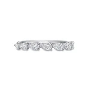 Platinum Pear Shape Diamond Band